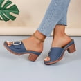 thumbnail image 4 of Summer Sandals for Women 2025 Orthopedic Dressy Chunky Heel Sandal Arch Support Comfortable Slip-On Open Toe Heeled Casual Wedge Sandals, 4 of 7