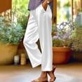 thumbnail image 2 of hotojiny Satin Pants for Women Summer Casual Ankle Length Beach Trousers Comfy Elastic Waist Silk Work Outfits with Pockets, 2 of 6