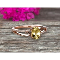 1.75 Carat 8x6mm Oval Cut Champagne Diamond Moissanite Engagement Ring Wedding Ring On 10k Rose Gold Shining Split Shank