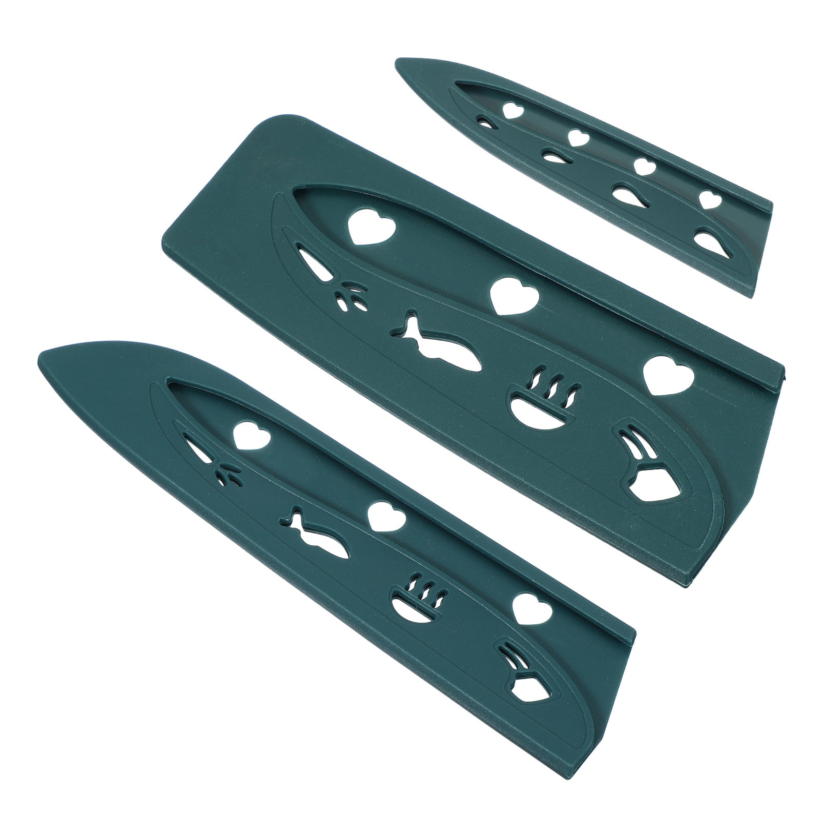 Uxcell Plastic Safety Knife Cover Sleeves Set, Universal Blade Covers Knife Guard Protector for Kitchen Bar Green