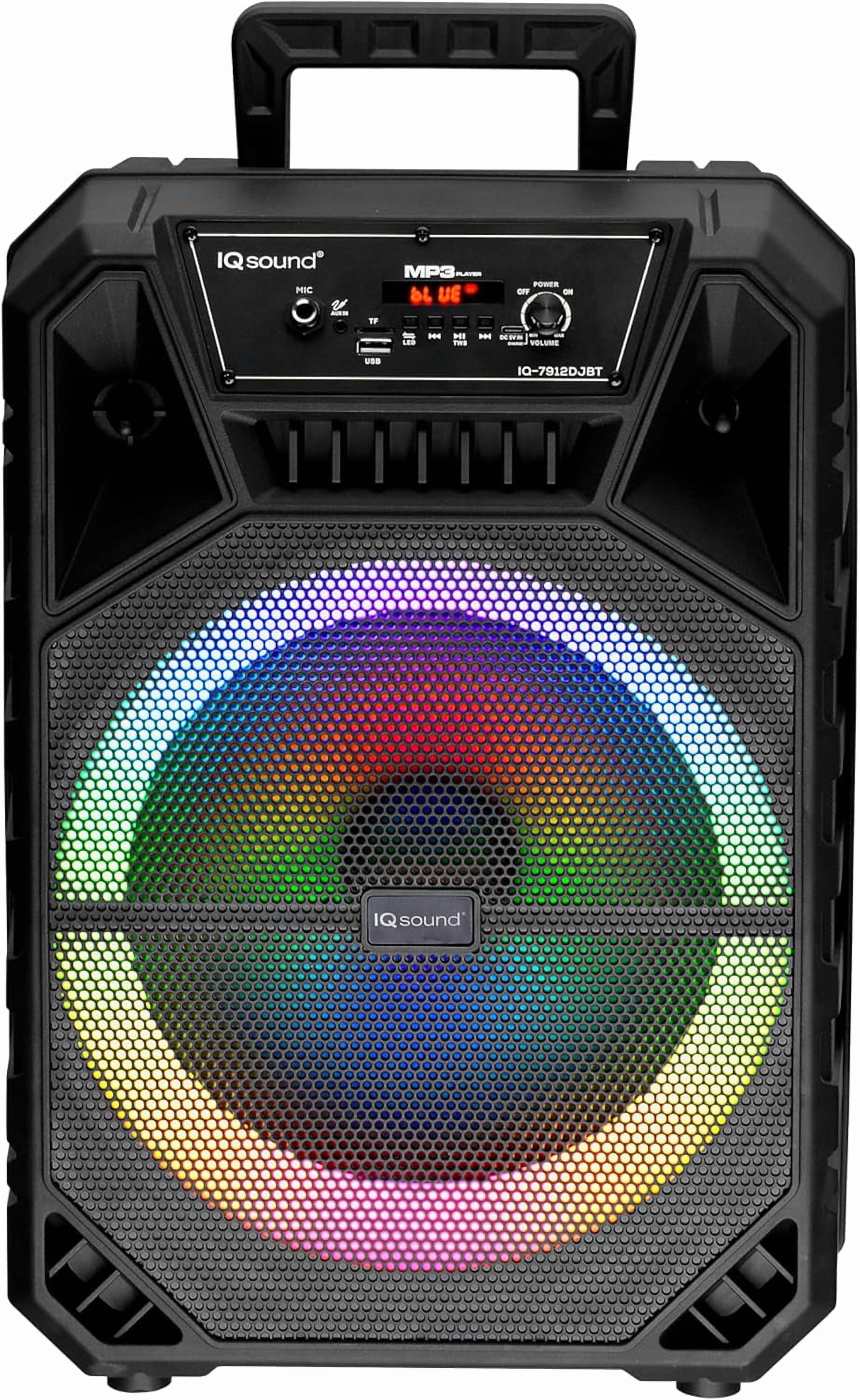 Supersonic 12" Portable Bluetooth Speaker with LED Lights and TWS (IQ-7912DJBT)