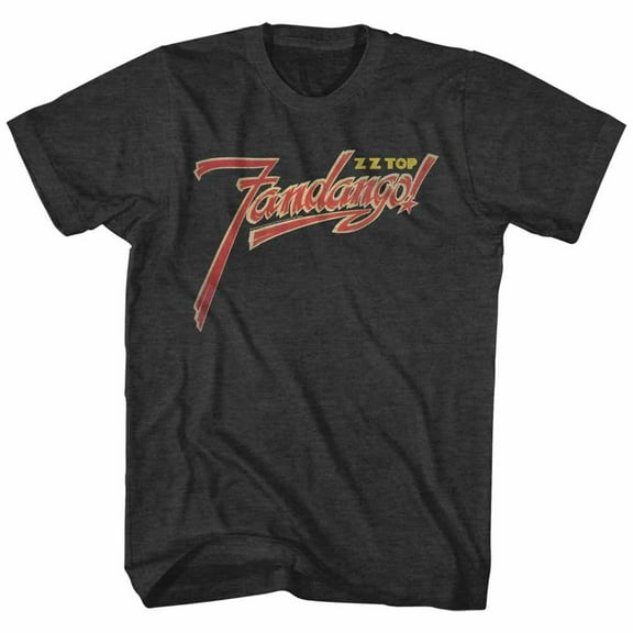 ZZ Top Fandango Logo Black Heather Adult T-Shirt 4Xlt