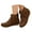 Brown, variant on Women's Fringe Western Cowboy Boots Round Toe Walking Flats Tassels Cowgirl Booties(Beige,8)
