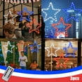 thumbnail image 4 of Yhmxh Red White and Blue Lights, 3Pack 4th of July Decorations Iron Framed Hanging Patriotic Star Lights 145 LED USB Operated Indoor Window Lights for Fourth of July,Labor Memorial Day Home Decor, 4 of 6