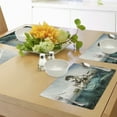 thumbnail image 4 of Ambesonne Dark Blue Place Mats Set of 4, Mermaid on a Shell, Standard Size, Blue Beige Teal, 4 of 6