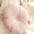 thumbnail image 4 of Monebena 18 Inch Velvet Round Throw Pillow Pleated Meditation Floor Pillow Cushion Decoration Large Pillows Seating for Couch Chair Yoga Living Room M01, 4 of 9