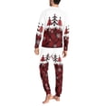 thumbnail image 4 of Renewold Christmas Matching Pajamas for Family Sets 2 Pieces Xmas Trees Snowflake Long Sleeve Top Shirt Men Casual Breathable Round Neck Sleepwear Nightwear Size M, 4 of 5