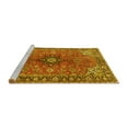 thumbnail image 2 of Ahgly Company Machine Washable Indoor Round Medallion Yellow Traditional Area Rugs, 7' Round, 2 of 4