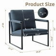 thumbnail image 3 of Parlor Dream Metal Frame Accent Armchair with Ergonomic Cushioning, Upholstered Armrests up to 300Ibs Ideal for Living Room, Bedroom, 3 of 8