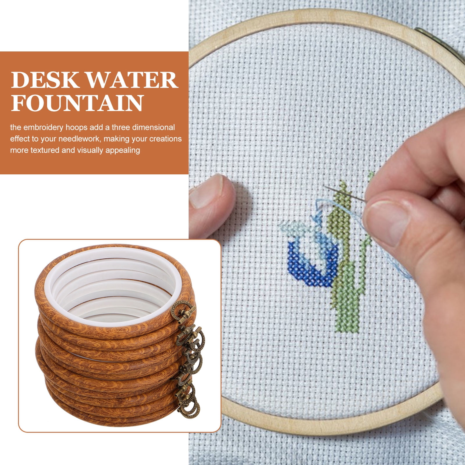 CTIRCHIU 10Pcs Round Embroidery Hoop Frames for DIY Stitching Craft Display in Multi Color Plastic and Metal