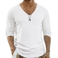 thumbnail image 2 of StSilkitty Long Sleeve T-Shirts for Mens Solid Color Lightweight V Neck Casual Shirts Summer Beach Vacation Breathable Pullover Tops, 2 of 7