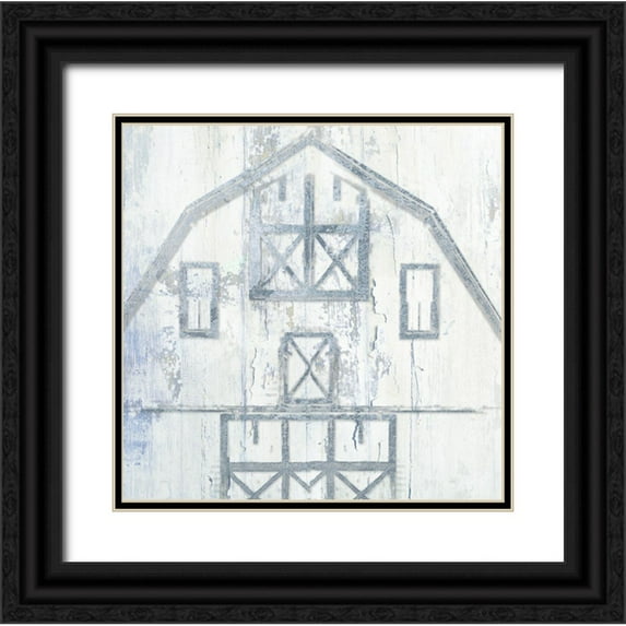 Sommers, Mindy 26x26 Black Ornate Wood Framed with Double Matting Museum Art Print Titled - Country Barn