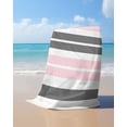 thumbnail image 4 of Pink Grey Striped Beach Towels Oversized Super Absorbent, Gray Modern Abstract Art Lightweight Bath Towel Quick Dry Sets For Bathroom/Pool/Rv Camping/Beach Play/Gym Room/Picnic 35"x70", 4 of 8