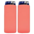 thumbnail image 1 of QualityPerfection Can Cooler Sleeve ( Set of 2 ) 4mm Neoprene 12 Oz Collapsible Can Cover, Insulated Cans Coolies, Holders, Blank (Neon Pink), 1 of 7