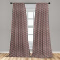 thumbnail image 5 of Ambesonne Geometric Curtains, Oval Mosaic, Pair of 28"x84", Red Black, 5 of 5