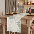 thumbnail image 2 of Sage Green Ocean Table Runner 60 Inches Long, Cotton Linen Table Runner Dresser Scarf, Coastal Grey Coral Starfish Shell Fabric Tablerunners for Dining Coffee Tables Wedding Holiday Party 13"x60", 2 of 9
