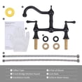 thumbnail image 6 of WOWOW Antique Brass Sink Faucet 2 Hole Oil Rubbed Bronze Kitchen Faucet, 6 of 7