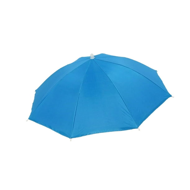 Sombrero paraguas manos libres de 52 cm de diámetro, plegable, ideal para golf, senderismo y otras actividades al aire libre. Azul