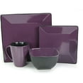thumbnail image 2 of Elama 16 Piece Loft Modern Premium Stoneware Dinnerware Set with Complete Settings for 4, Mulberry, 2 of 4
