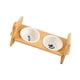 thumbnail image 3 of 2 Piezas Elevado Comedero para Gatos con Cuencos Cerámicos y Soporte Bambú Firme Platos Inclinados Protectores de Plato Alimentación Perros y, 3 of 9
