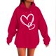 thumbnail image 3 of RKSTN Valentine's Day Hoodie for Women Oversized Valentines Heart Print Drawstring Hooded Sweatshirt Top Womens Casual Solid Plus Size Graphic Printed Loose Comfy Hood Fall Spring Clothes, 3 of 5