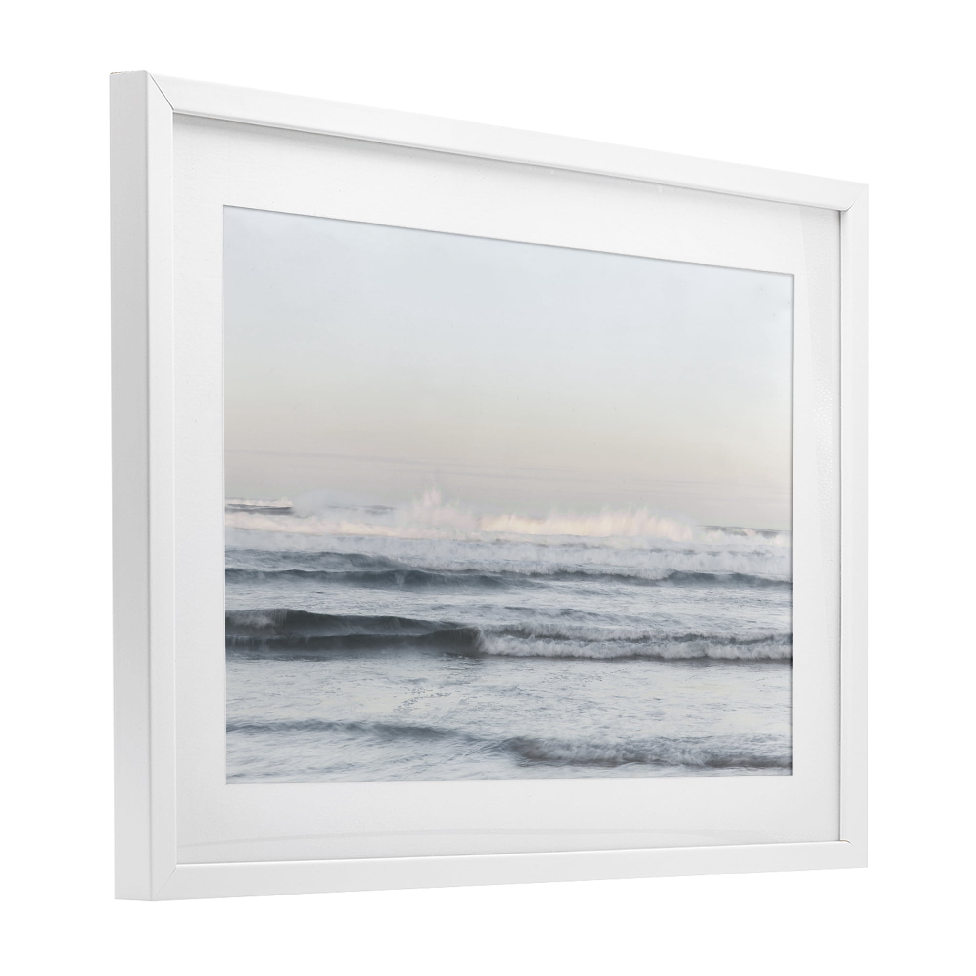 Stupell Industries Serene Ocean Waves Calmness White Framed Print Under Glass, design by Melissa McClain