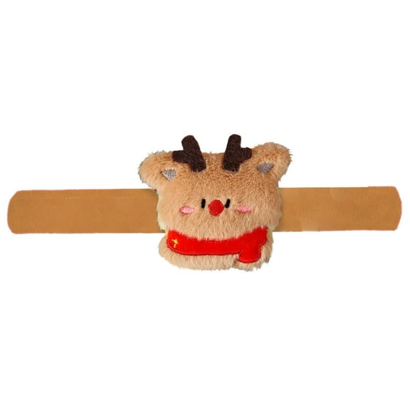 AUDeals ‌Christmas Stuffed Animal Slap Bracelets for Kids Plush Wristbands Cute Holiday Party Favors Classroom Prizes Birthday Gifts‌