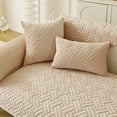 thumbnail image 6 of Eurhowing Stretch Sofa Slipcover 36"×63", 1-Piece Scratch-Resistant & Non-Slip Couch Cover Blanket for Kids/Pets, Soft Velvet Washable Furniture Protector, Beige, 6 of 7