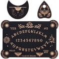 thumbnail image 1 of 3Pcs Wooden Spirit Board Kit Tarot Card Stand Holder Moth Divination Board Set with Planchette Black Card Display Stand Rectangle Talking Board for Board Divination Tools, 1 of 9