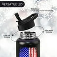 thumbnail image 3 of 32oz American Flag Water Bottle with Straw - Stainless Steel Insulated Tumbler for Gym, Hiking, Sports - Patriotic Military Gift for Veterans & Police, 3 of 6