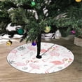 thumbnail image 2 of FMSHPON Patterna Pink Flamingos Xmas Christmas Tree Skirt Stand Mat for Holiday Party Decoration Indoor Outdoor 48 inches, 2 of 3