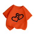 thumbnail image 3 of FhsagQ T-Shirt Graphique Mignon pour Filles, Col Rond, Manches Courtes, Été, Décontracté, Orange, 1-2 Ans, 3 of 5