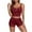 Red, variant on Ashirexll Pajamas for Women Set, Two Piece Sets for Women, Nightshirt Sleeveless Top and Short Pants Home Loungewear Set