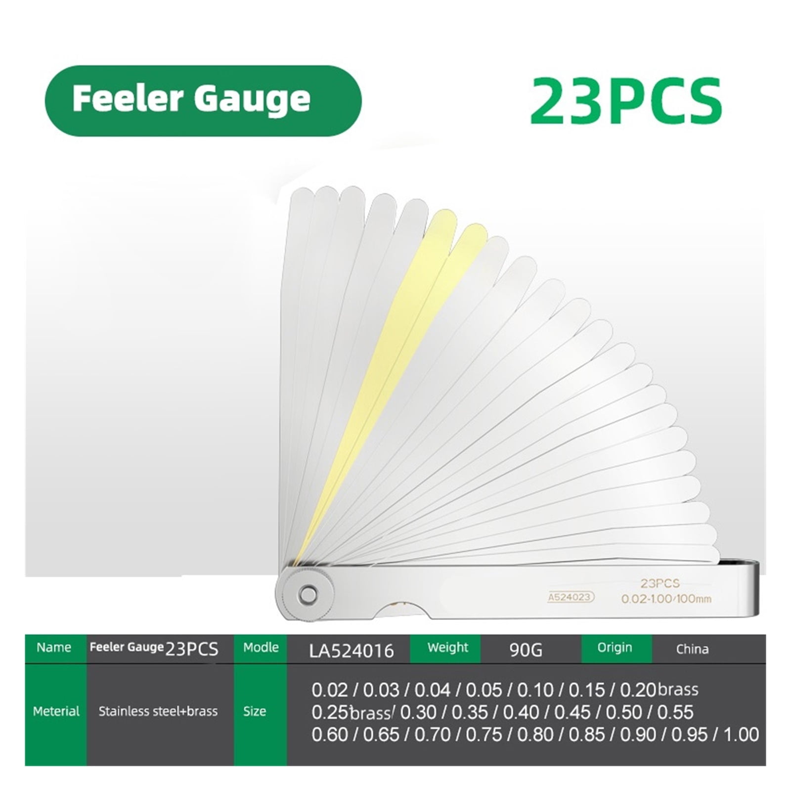 Feeler Gauge Metric Size 0.02-1mm Thickness Gauge Set Valves Foliage of Valves Gap For Measurement Probe Gap ,Corrosion-Resistant