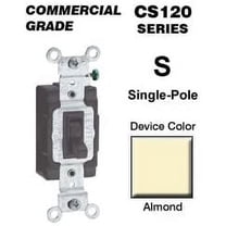 Leviton CS120-2A 20 Amp Single-Pole Toggle Switch Commercial - Almond