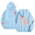 thumbnail image 1 of Pink Graphic Hoodie for Women 2024 Cute Preppy Sweatshirt Long Sleeve Drawstring Pullover Tops with Pockets, 1 of 5