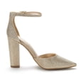 thumbnail image 2 of DREAM PAIRS Zapatos de Tacón Grueso con Brillo Dorado para Mujer Coco, 2 of 8
