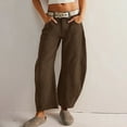 thumbnail image 2 of Caixia Barrel Jeans for Women Trendy High Waisted Pull On Wide Leg Cropped Stretchy Denim Pants, 2 of 6