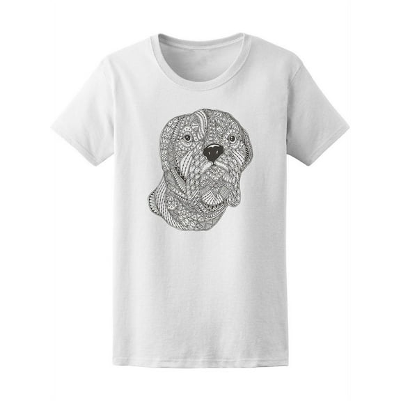 Dog Ethnic Floral Pattern T-Shirt Women -Image by Shutterstock, Female Medium