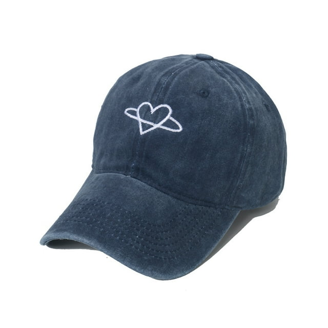 Gorra de béisbol vintage de algodón lavado con bordado en forma de corazón