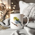 thumbnail image 2 of Bird Watching Mug, Silvereye Song Bird Mug, 11oz or 15oz White Ceramic Coffee Mug Gift for Bird Watchers, 2 of 9