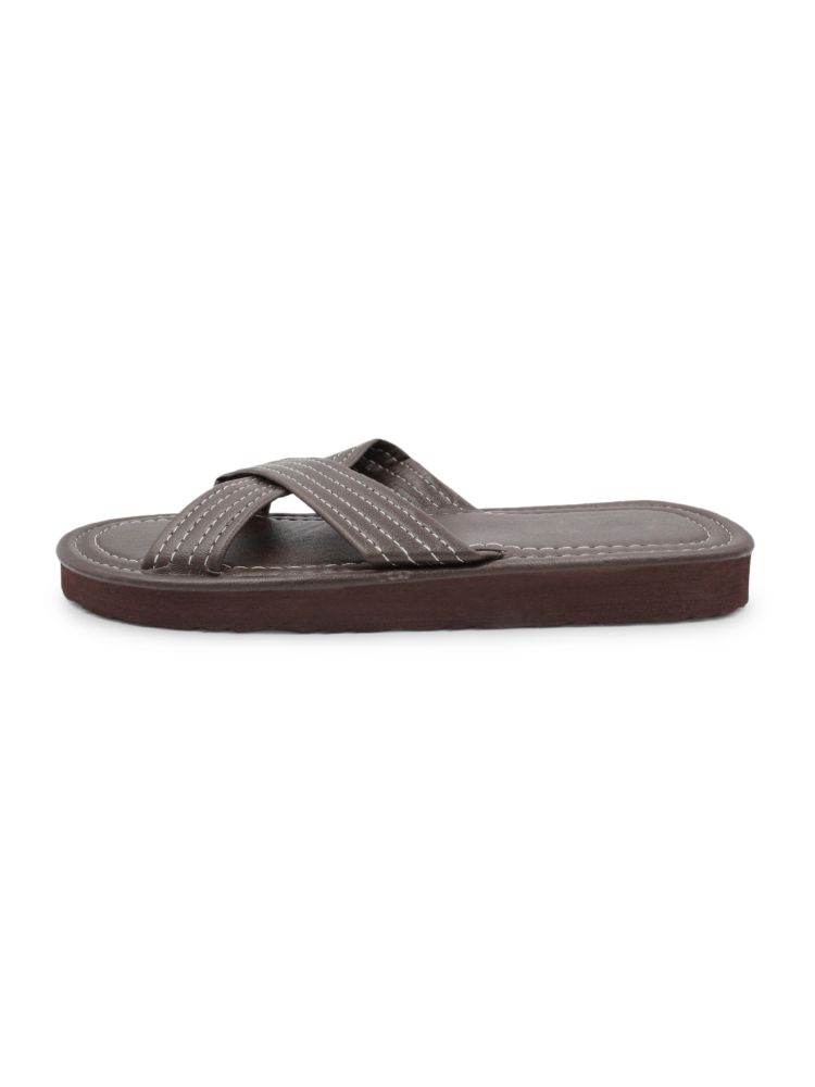 SLM Men's Flip Flop Criss-Cross Sandals Faux Leather Open Toe Shoes - image 2 of 4