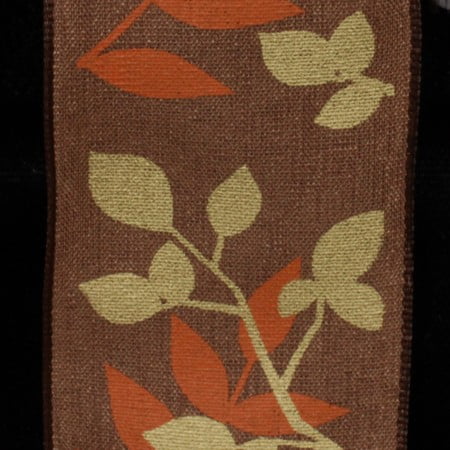 The Ribbon People Brown and Orange Taffeta Wire Craft Ribbon 1.5" x 27 Yards