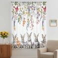 thumbnail image 3 of Easter Bunny Sheer Curtains 45 Inches Long, Spring Flowers Watercolor Botanical Light Filering Curtains, Breathable Simi Curtain Privacy Drapes for Kitchen Bathroom Lightweight Small Window Treatment, 3 of 9