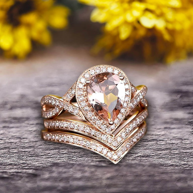 3 carat morganite on sale engagement ring