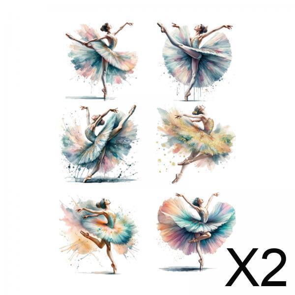 2x Pegatinas De Pared De Bailarina De Ballet Calcomanías De Pared De Bailarina De Ballet Para Dormitorio De Niñas