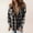 Brown, variant on Women's Plaid Flannel Hooded Jacket, Long Sleeve Button Front Fleece Lining Coat with Pockets Brown,S