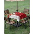 thumbnail image 3 of Outdoor Tablecloth with Umbrella Hole and Zipper, Christmas Elk Square Table Cloth 60x60 Inch Waterproof Tablecloth, Xmas Snowflake Winter Holiday New Years Picnic Table Cover for Patio Camping, 3 of 7
