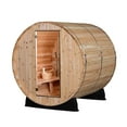 thumbnail image 1 of Almost Heaven Pinnacle 4-Person Barrel Sauna in Rustic Cedar, 6ft x 6ft, 1 of 6