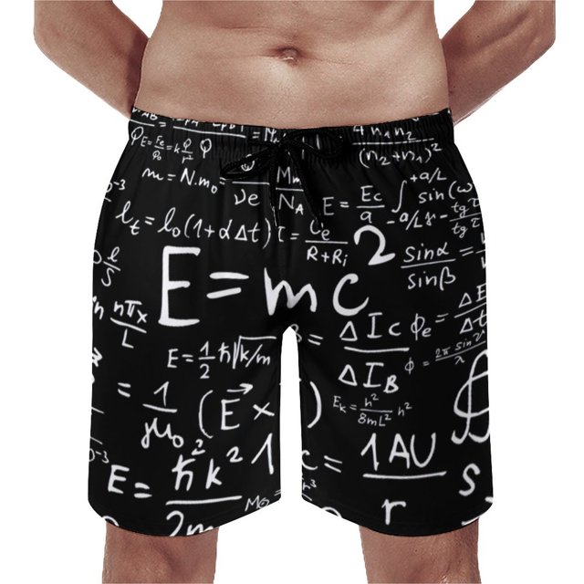 Board Shorts Math Linear Classic Swim Trunks Mathematics Eduion Men Quick Drying Sports Fitness Trendy Board Short Pants